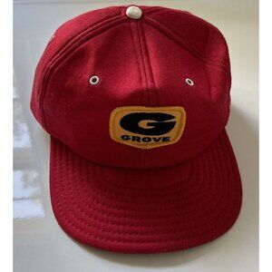 Grove Manufacturing Snapback Trucker Hat Cap Foam Red VINTAGE